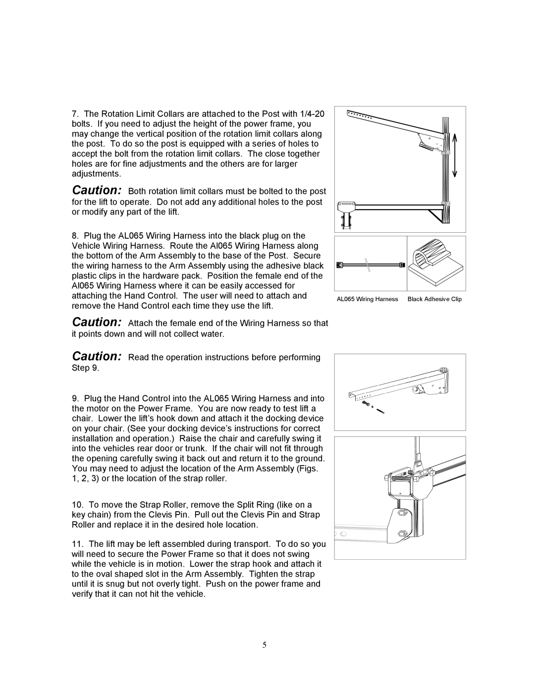 Harmar Mobility manual AL065 Wiring Harness Black Adhesive Clip 