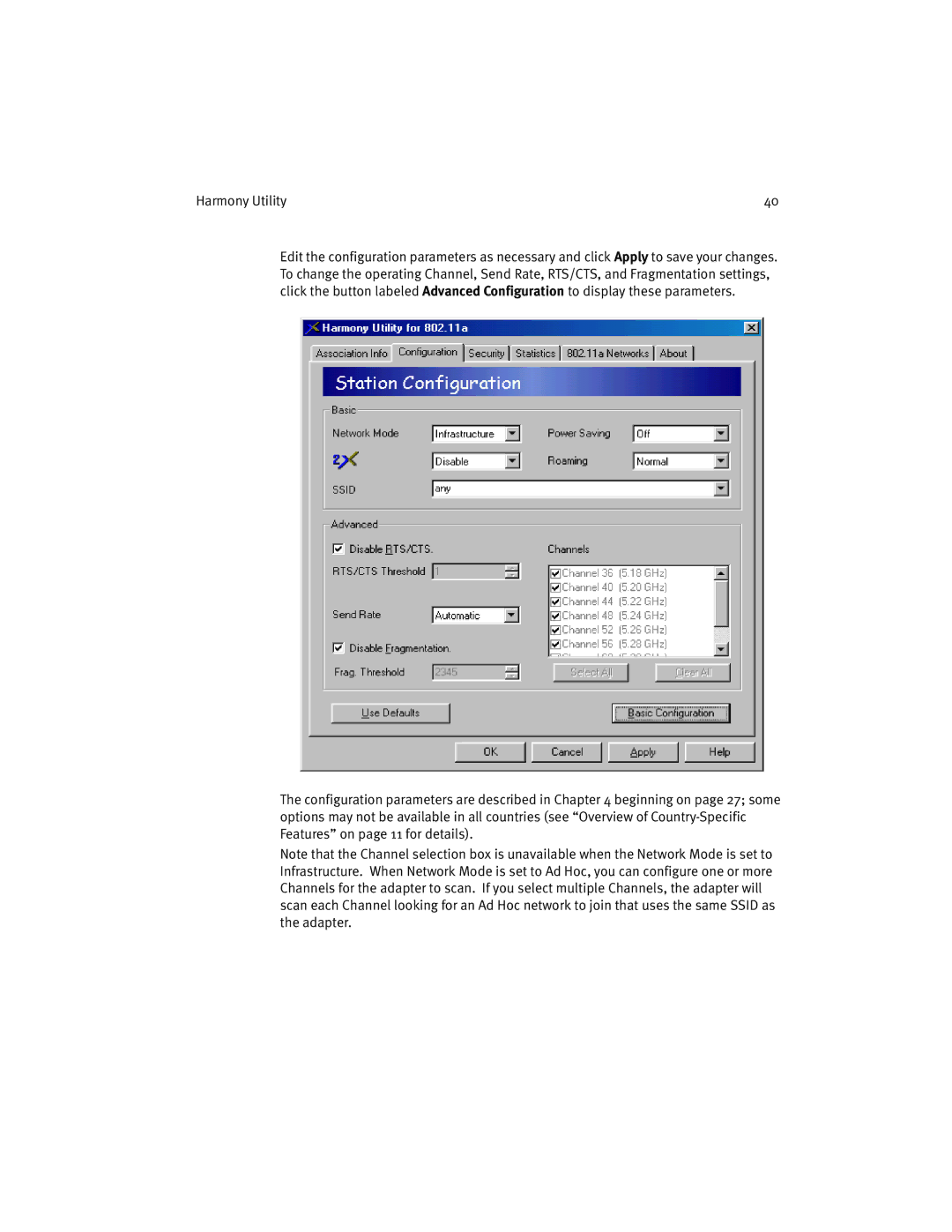 Harmony House 802.11a manual Harmony Utility 