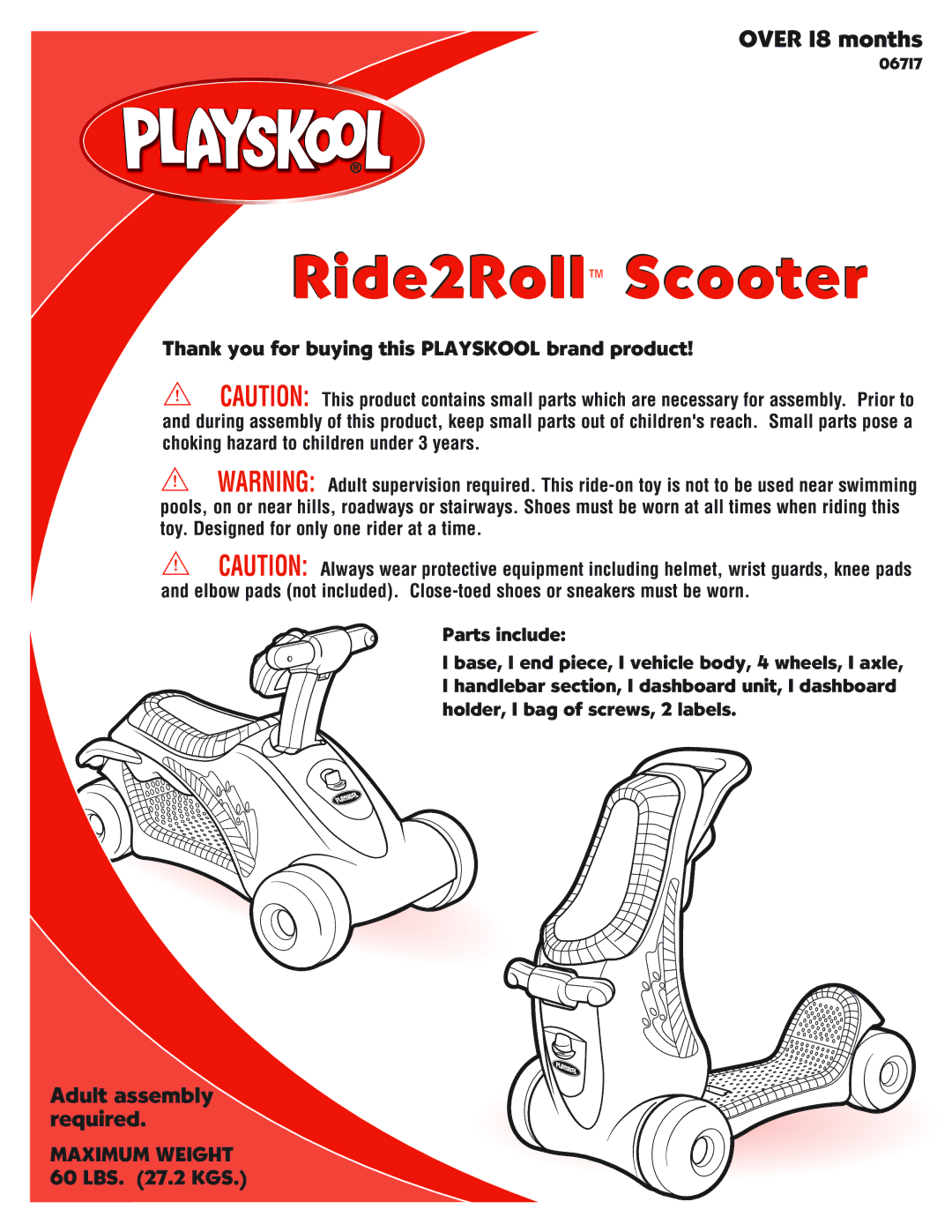 Hasbro 06717 manual Ride2Roll Scooter 