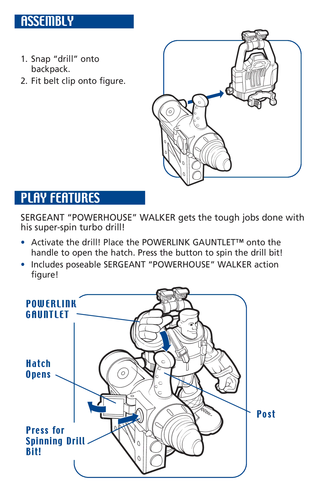 Hasbro 06746/06681 manual Assembly, Play Features 