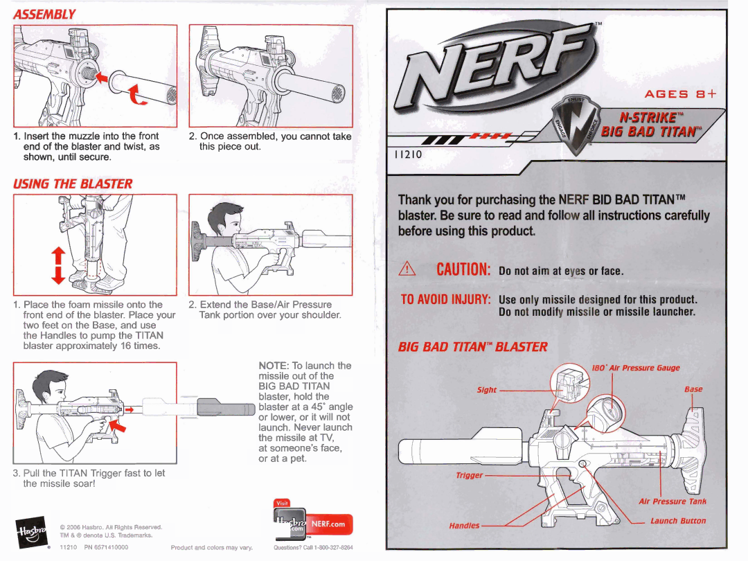 Hasbro 11210 manual BIG BAD Titan 