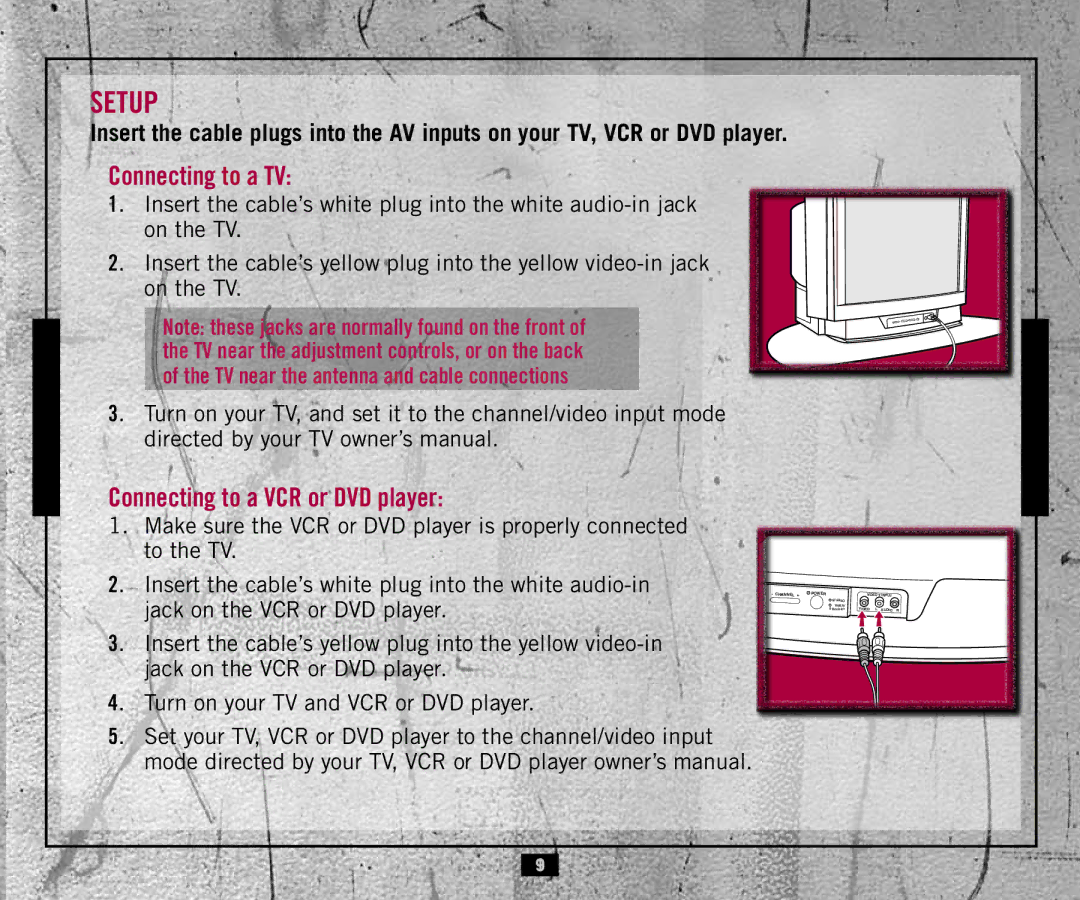 Hasbro 13744 manual Setup, Connecting to a TV 