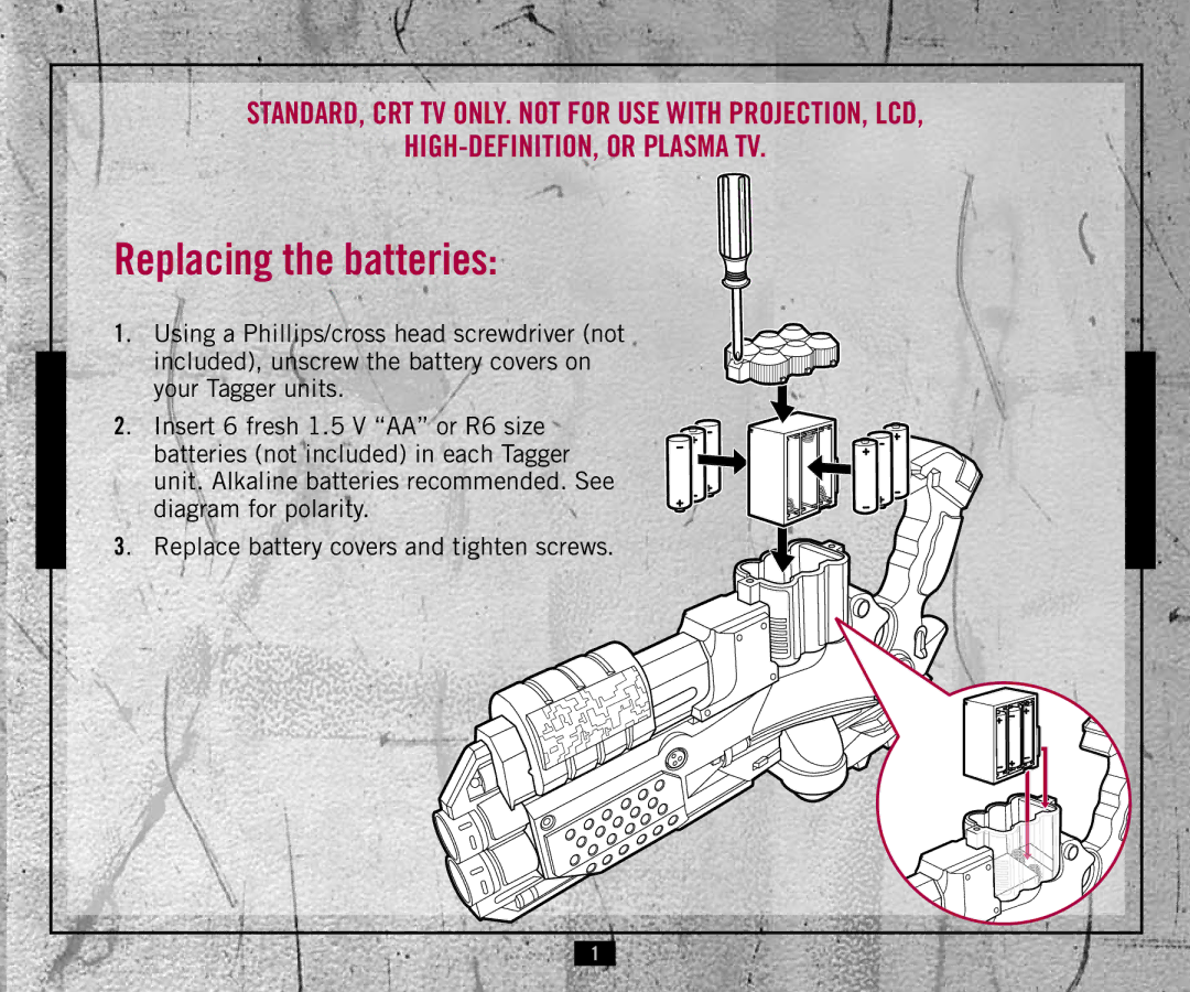 Hasbro 13744 manual Replacing the batteries 