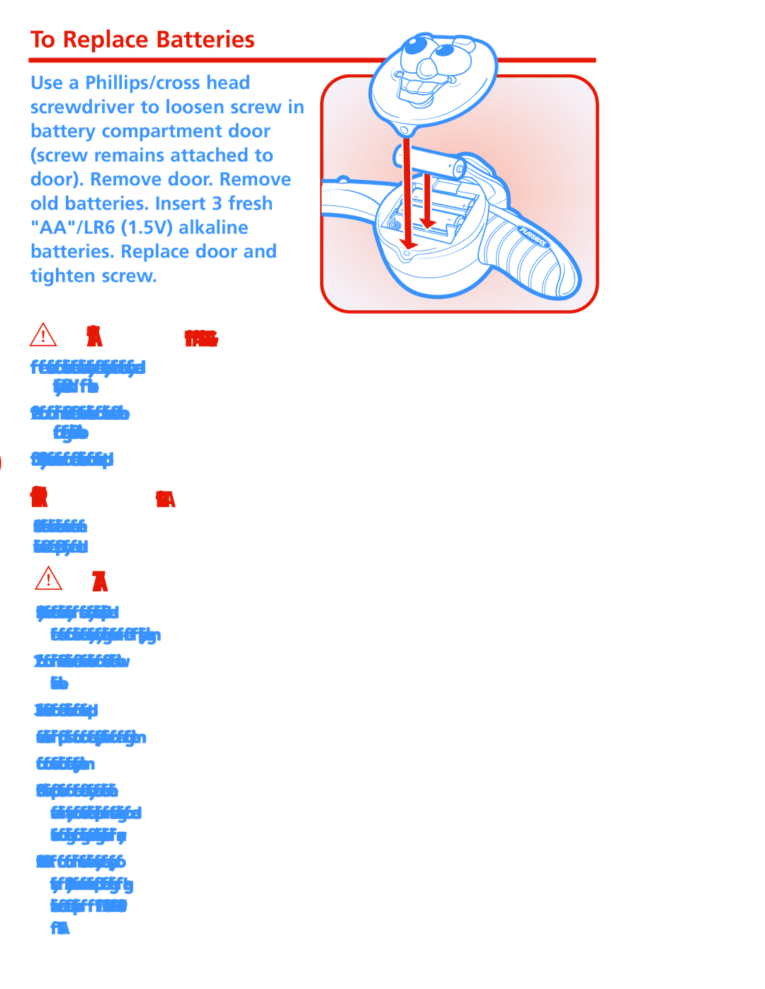 Hasbro 2002 manual To Replace Batteries, Important Battery Information 