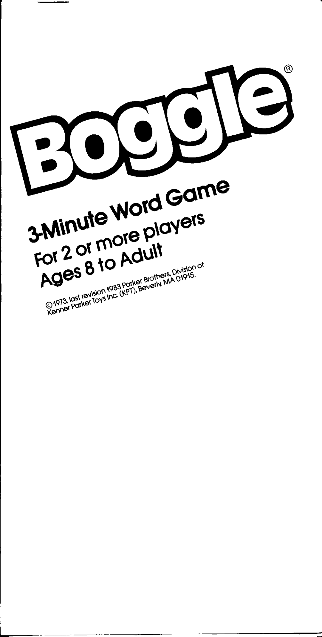 Hasbro 3-Minute Word Game manual 