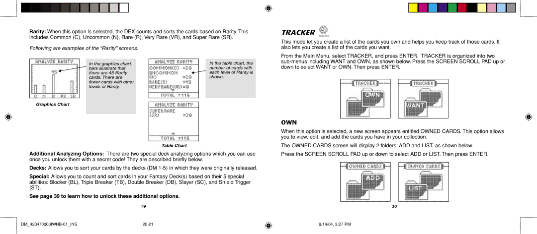 Hasbro 42047 manual Tracker, Own 