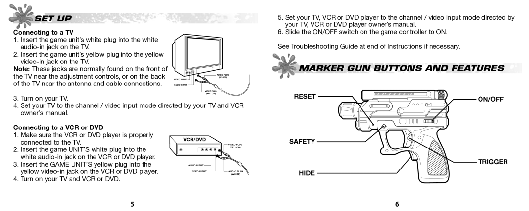 Hasbro 42792 manual Set Up, Marker GUN Buttons and Features 