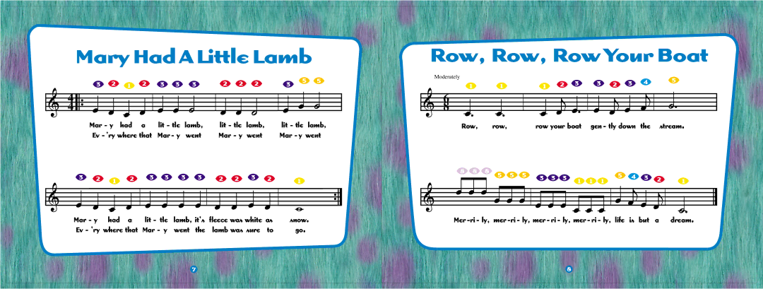 Hasbro 59855 user manual Mary Had a Little Lamb, Row, Row, Row Your Boat 