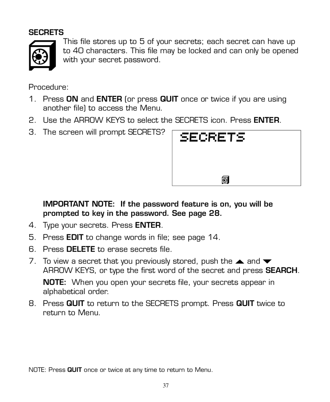 Hasbro 59919 manual Secrets 