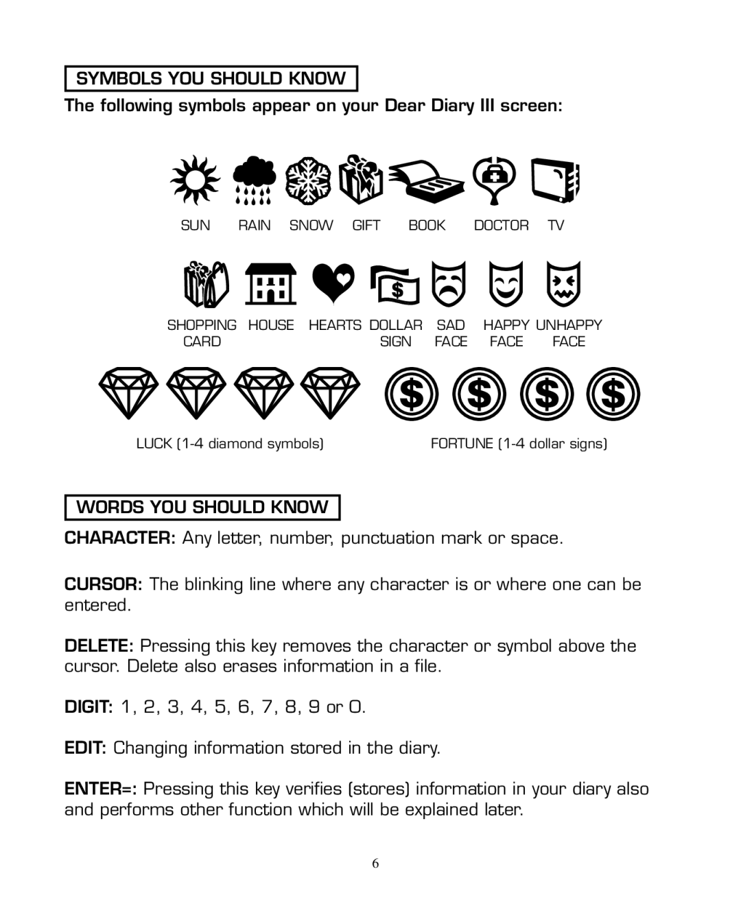 Hasbro 59919 manual Symbols YOU should Know, Words YOU should Know 