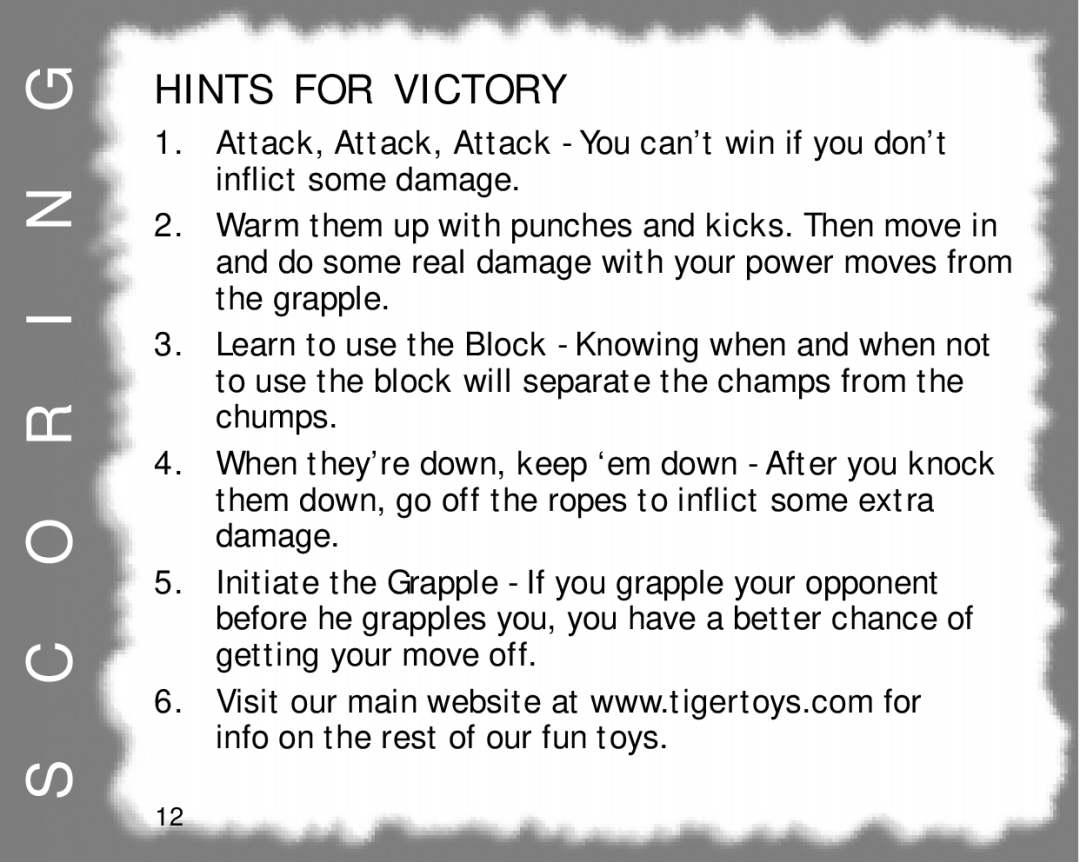 Hasbro 60-051 manual O R I N G, Hints for Victory 