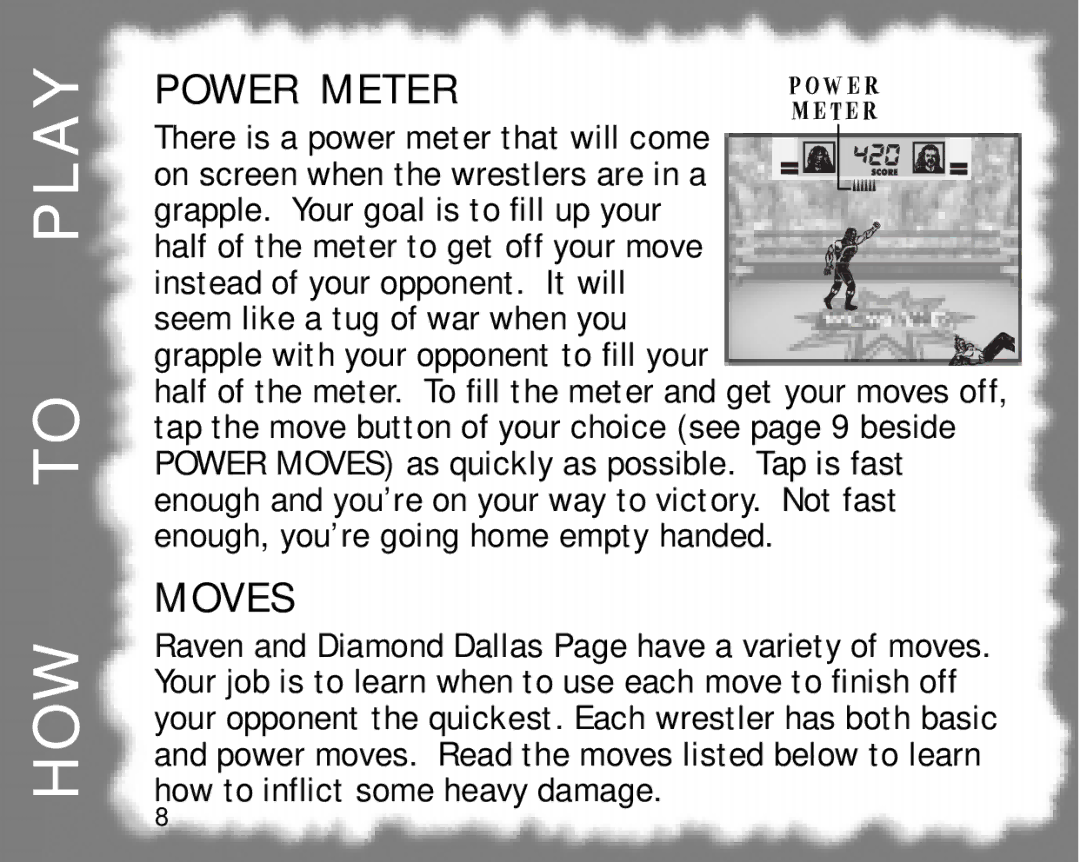 Hasbro 60-051 manual A Y, Power Meter, Moves 