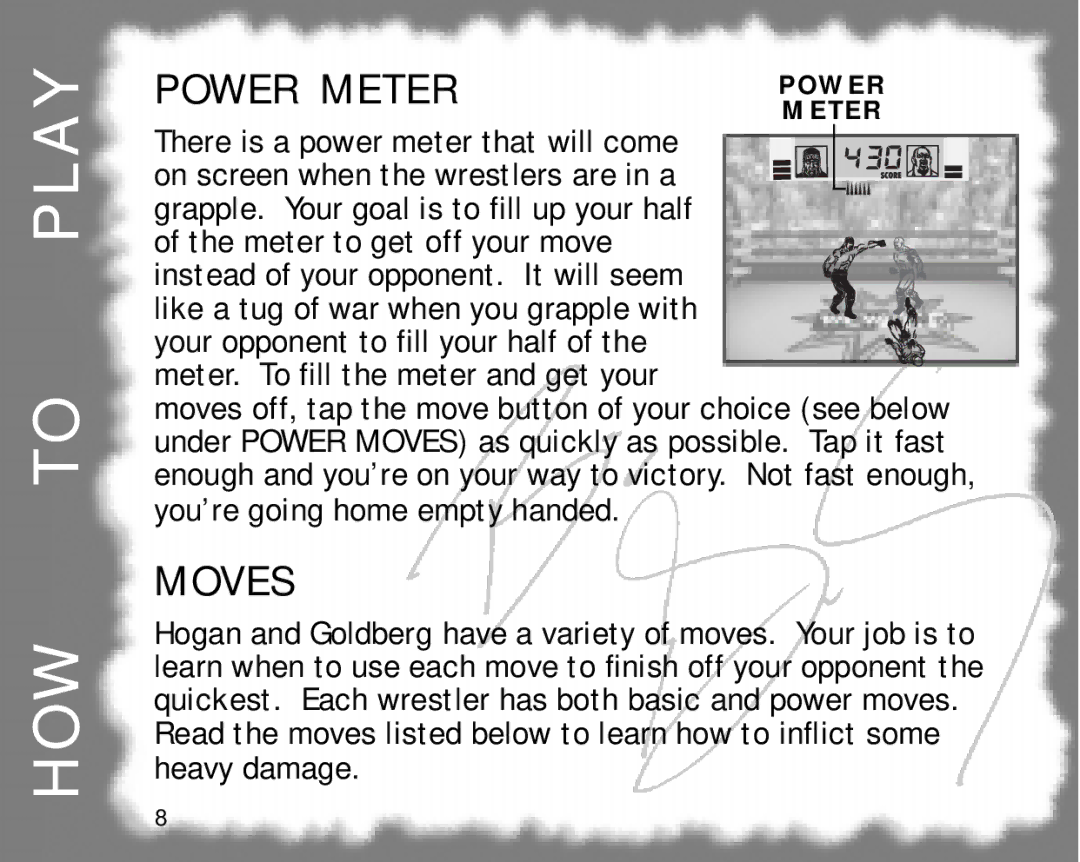 Hasbro 60-052 manual A Y, Power Meter, Moves 