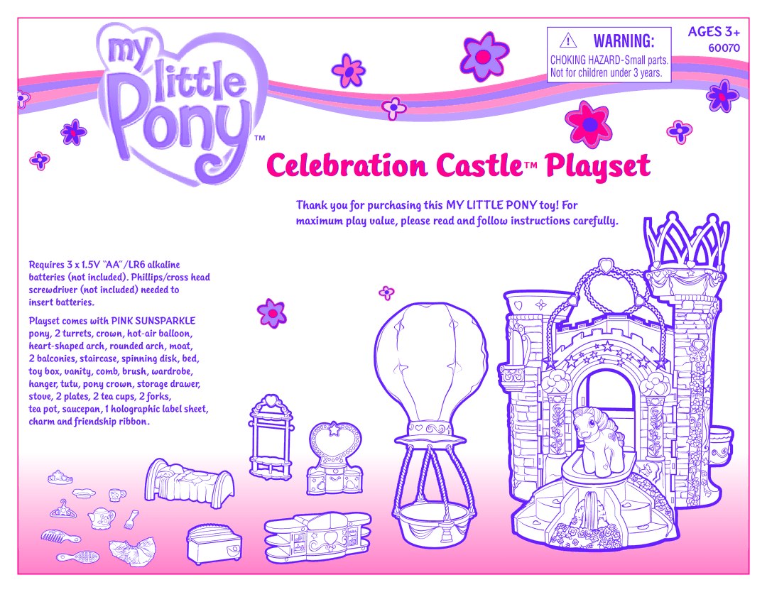 Hasbro 60070 manual Celebration Castle Playsetyset 