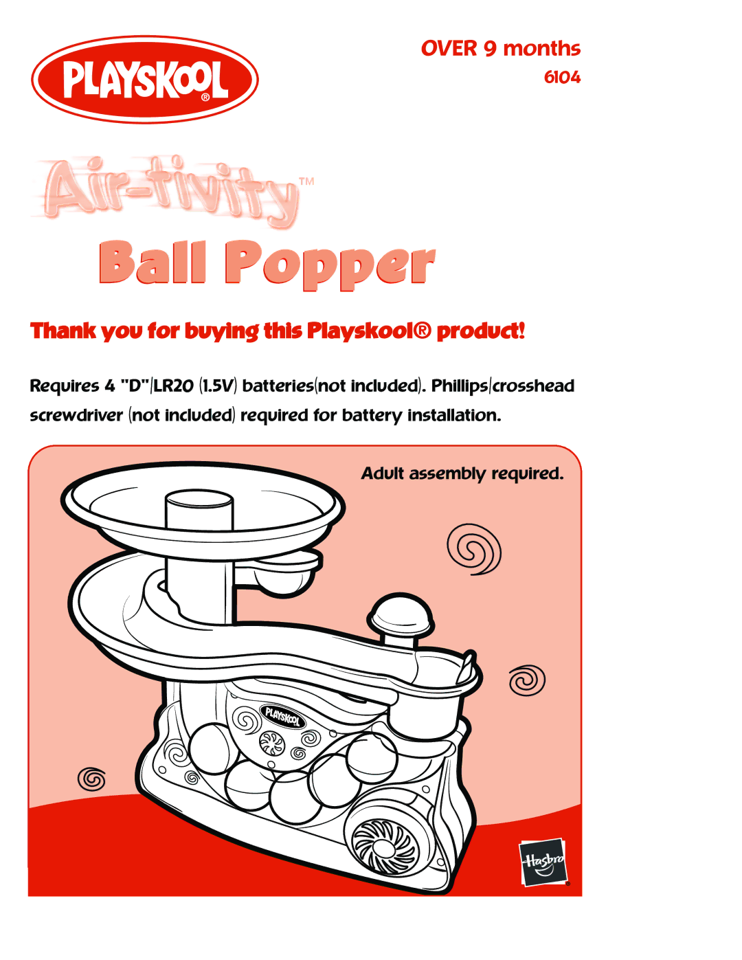 Hasbro 6104 manual Ball Popper 