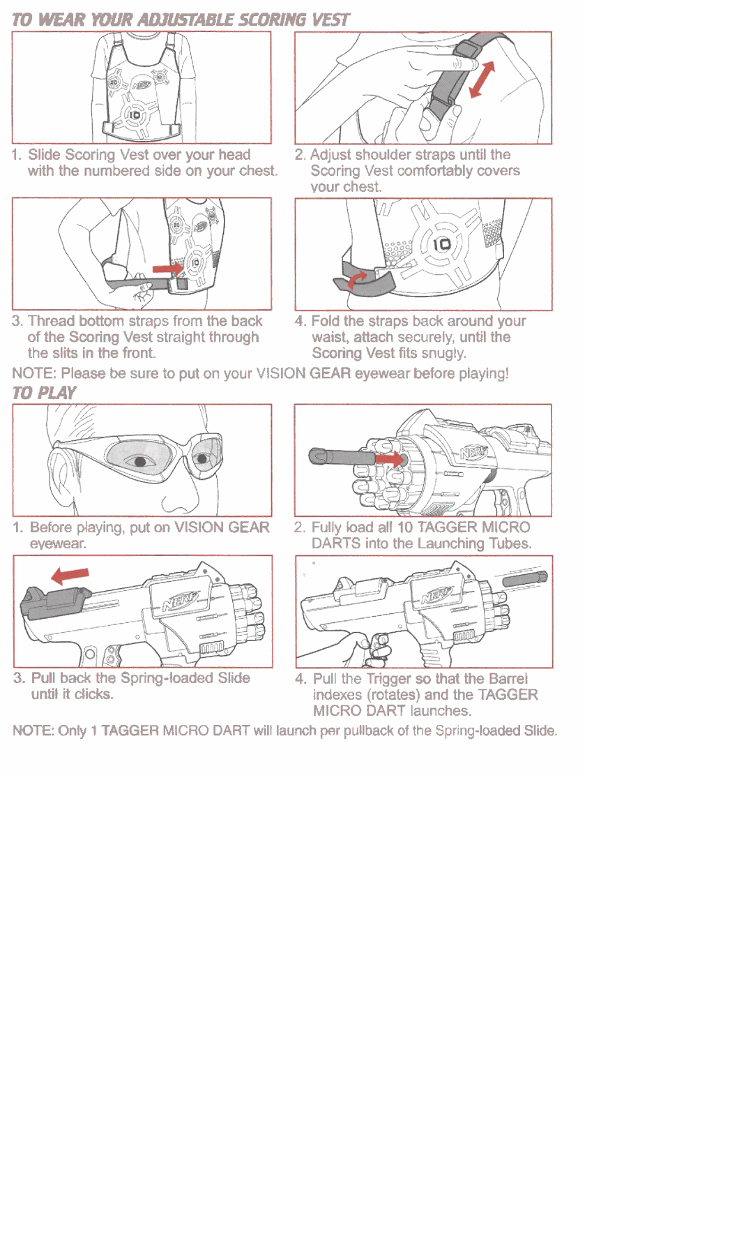 Hasbro 61579 manual To Wear W R Awlbeable Scoring Vest 