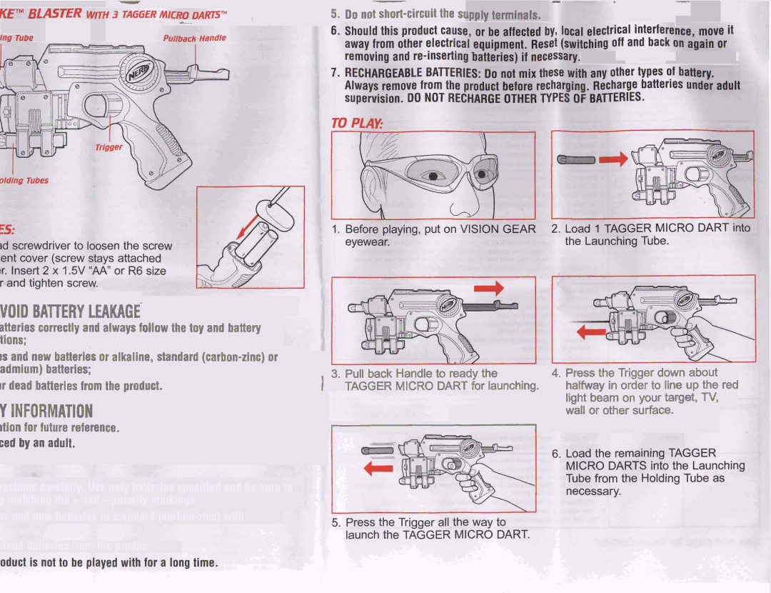 Hasbro 62672 manual Void Battery Leakage, Information 