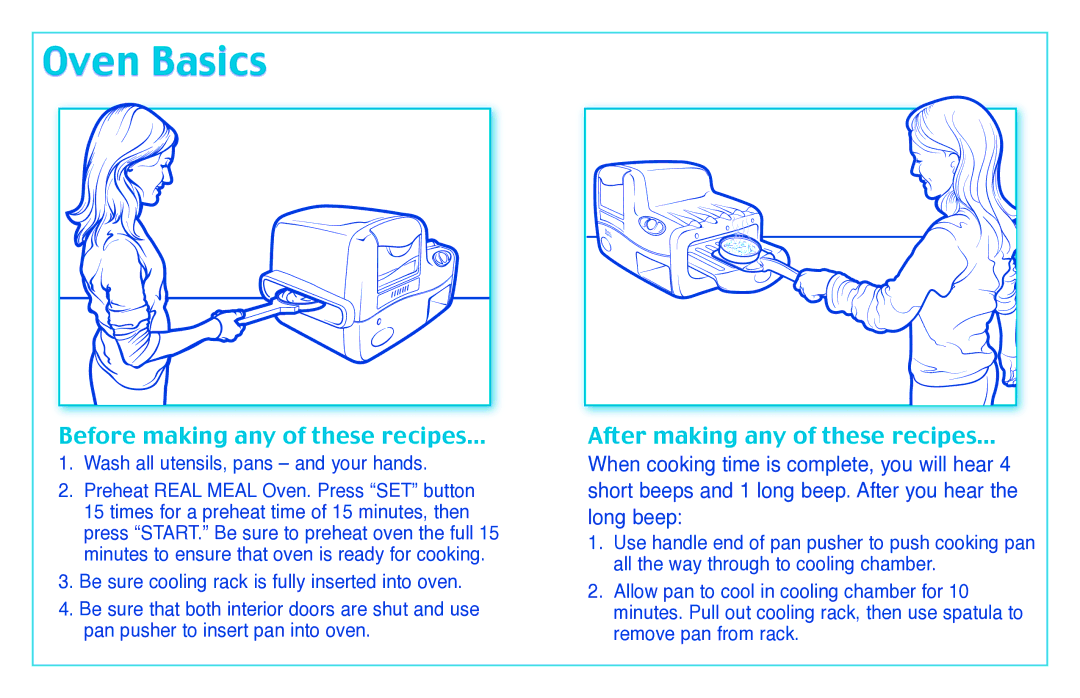 Hasbro 65566/65715 manual Oven Basics, Before making any of these recipes… 