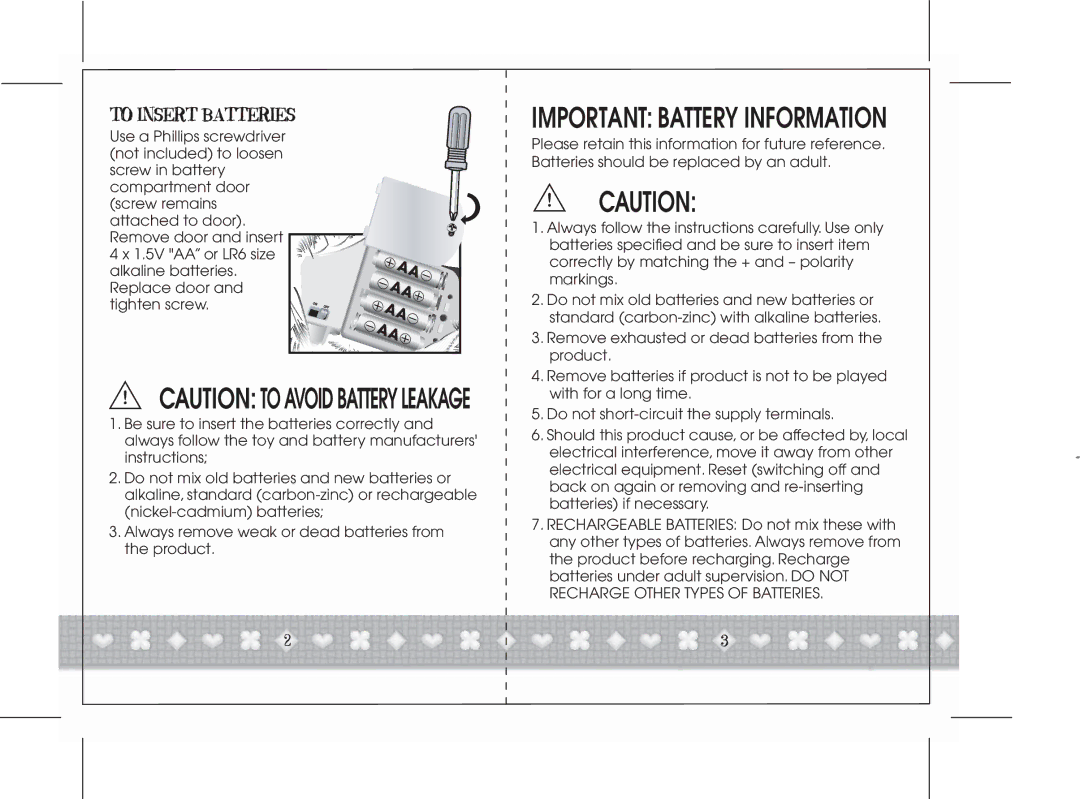 Hasbro 66529 instruction manual Important Battery Information, To Insert Batteries 