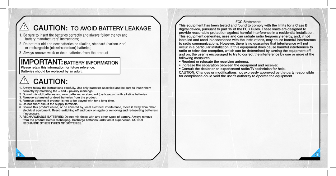 Hasbro 87628, 6779630000, 87627 manual Importantbattery Information 