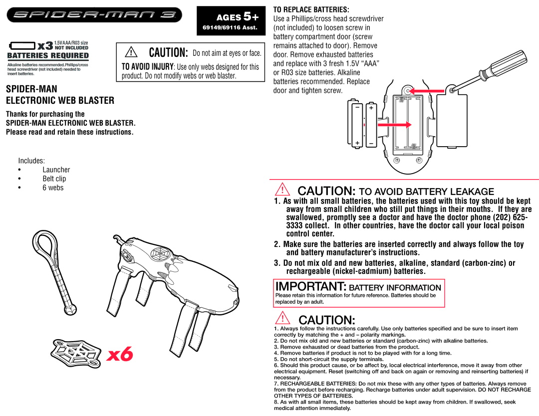 Hasbro 69116, 69149 manual Batteries Required, To Replace Batteries, Thanks for purchasing 