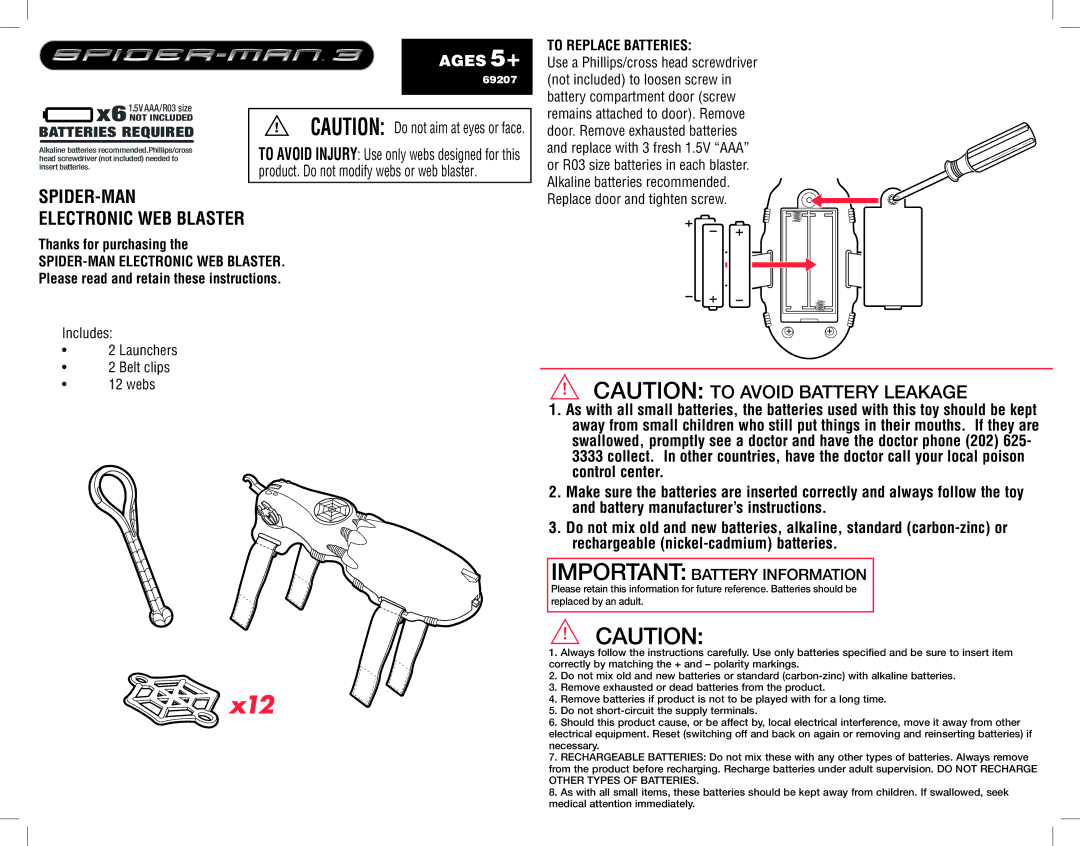 Hasbro 6669640000, 69207 manual Batteries Required, To Replace Batteries, Thanks for purchasing 