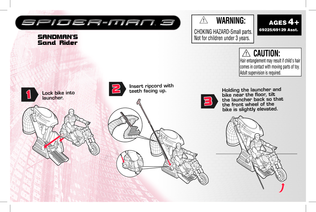 Hasbro 69225/69129 manual SANDMAN’S Sand Rider, Ages 4+ 