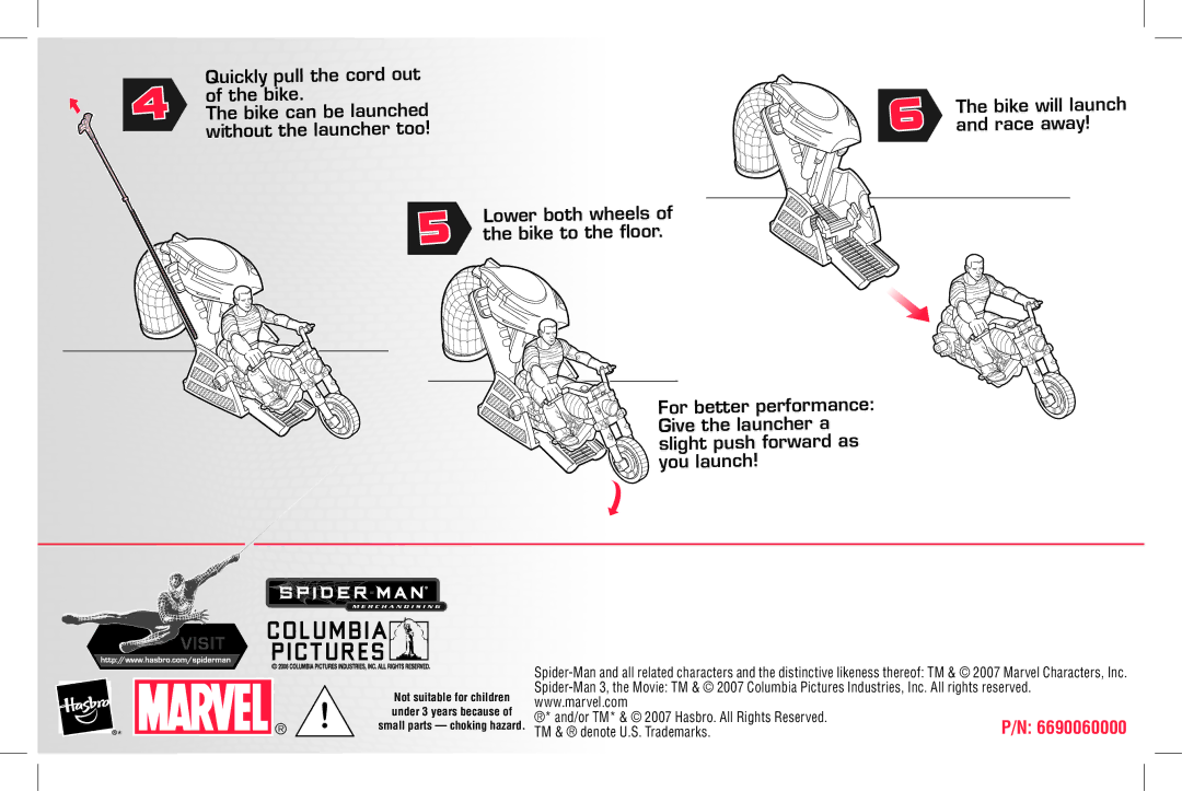 Hasbro 69225/69129 manual Small parts choking hazard 