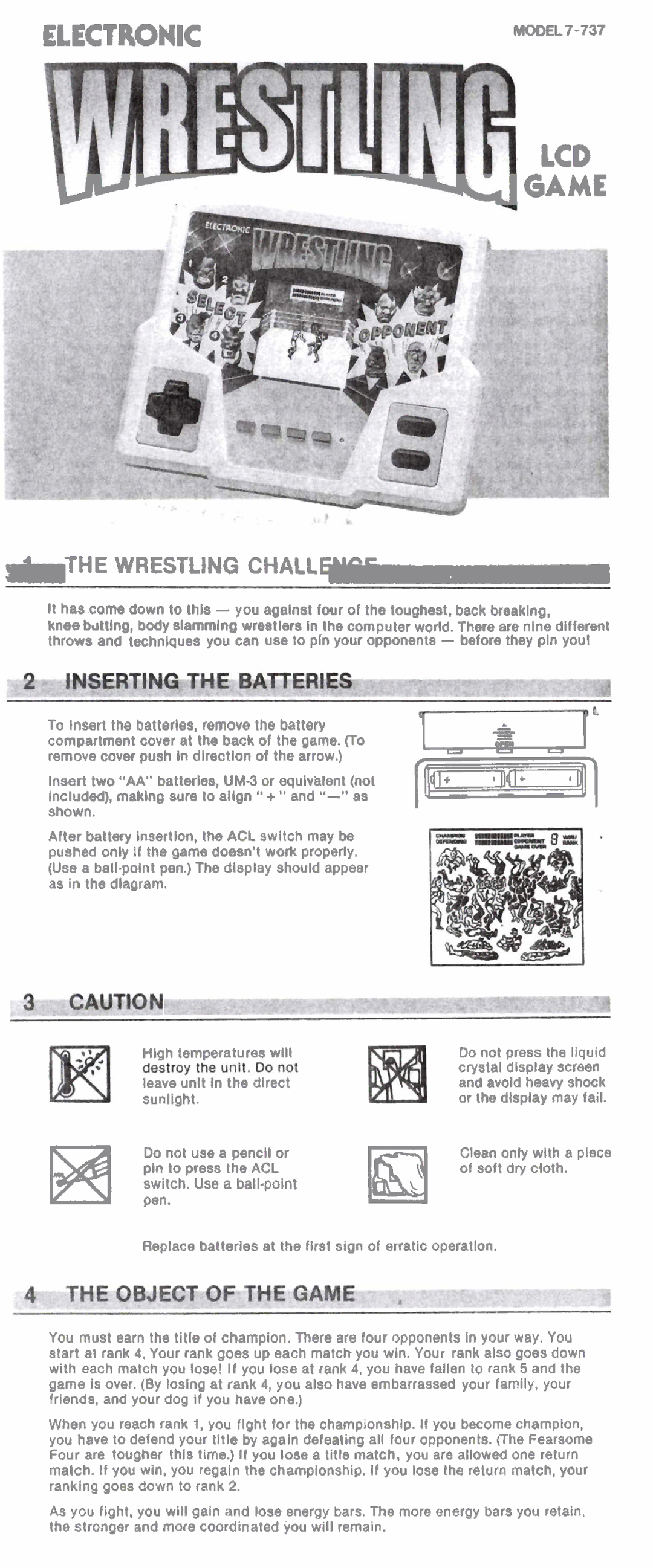 Hasbro manual ELECTRONICMOML7-737 LCD 