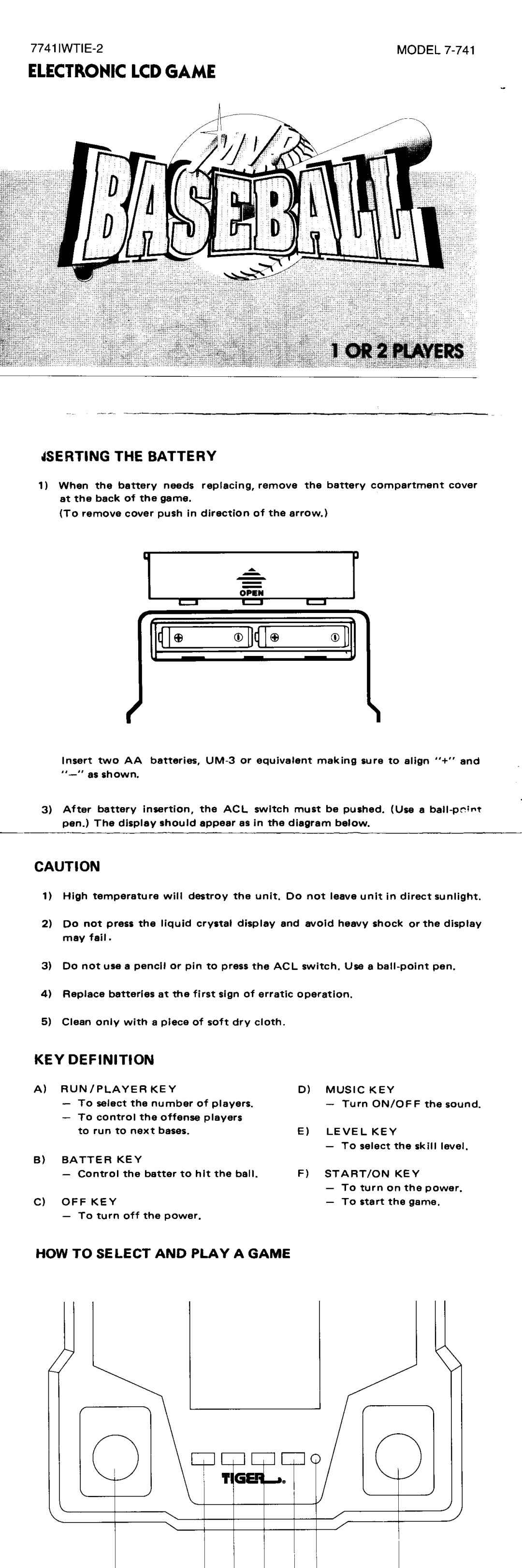 Hasbro 7-741 manual 