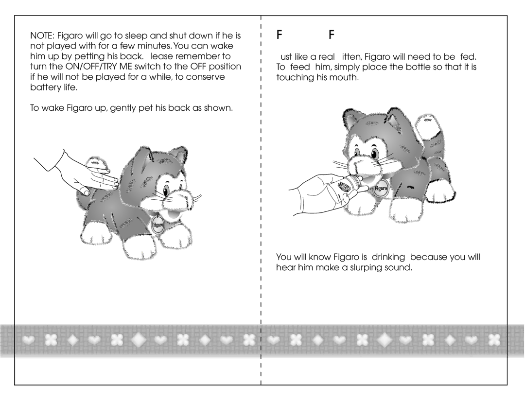 Hasbro 70079/70077 instruction manual Feeding Figaro 