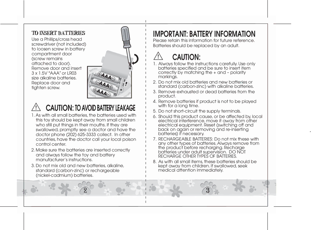 Hasbro 76896/7687 instruction manual Important Battery Information, To Insert Batteries 