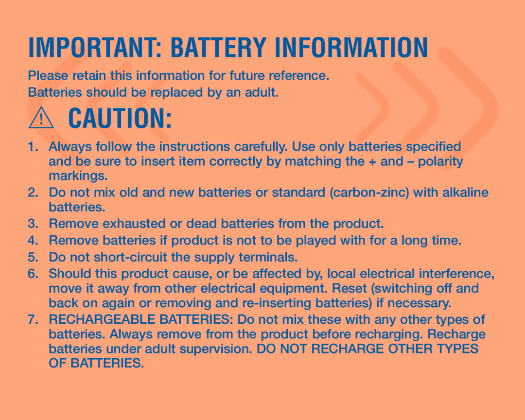 Hasbro 77313 user manual Important Battery Information 