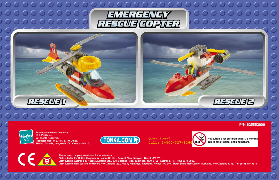 Hasbro 8005 manual Questions? 