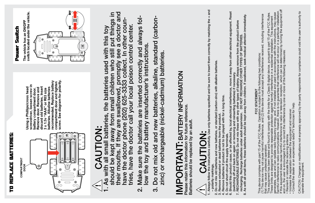 Hasbro 83674/83504 manual Importantbattery Information 