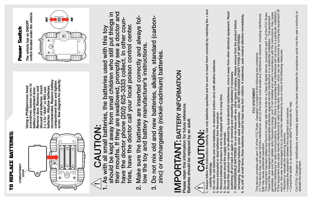Hasbro 83711/83504 manual Importantbattery Information 