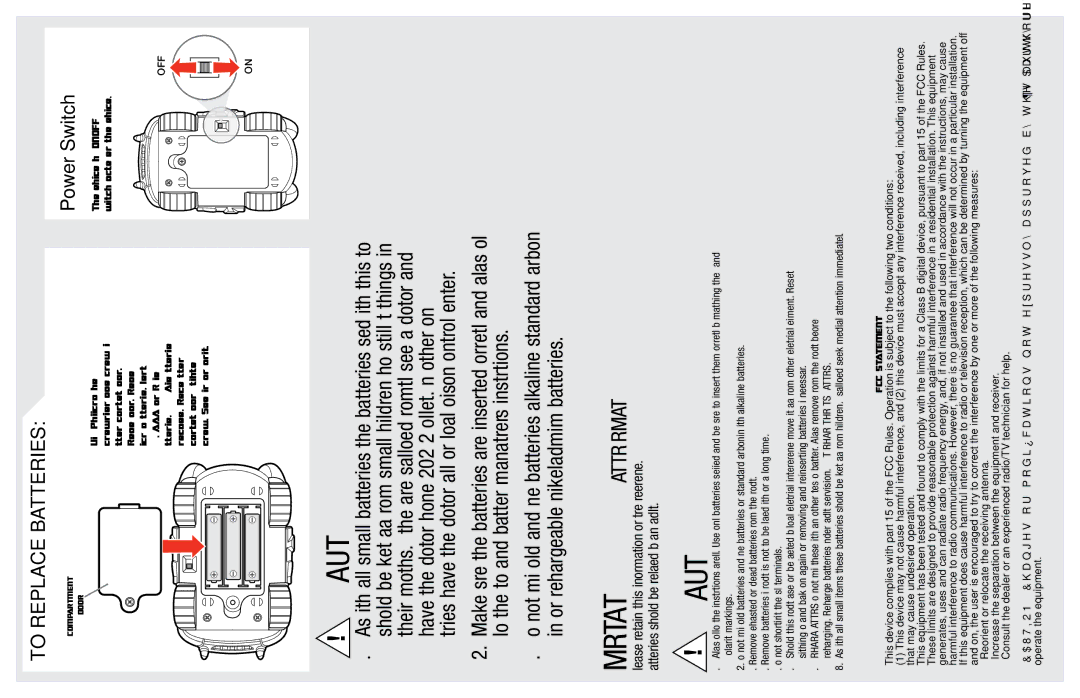 Hasbro 83955, 83966 manual Importantbattery Information, To Replace Batteries, Off, FCC Statement 