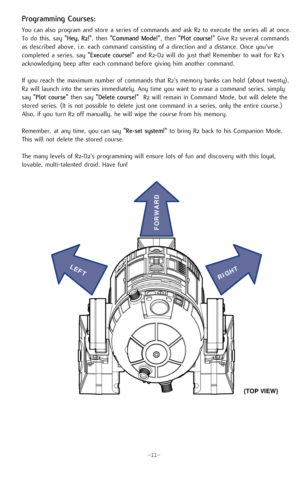 Hasbro 84895 operation manual Left, Programming Courses 