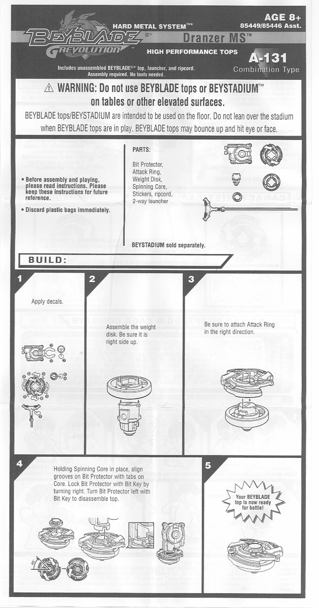 Hasbro 85449 manual 