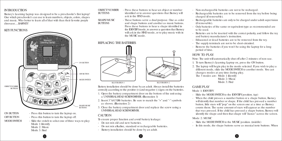 Hasbro 87-523 manual Introduction, KEY Functions, Replacing the Batteries, HOW to Play, Game Play 