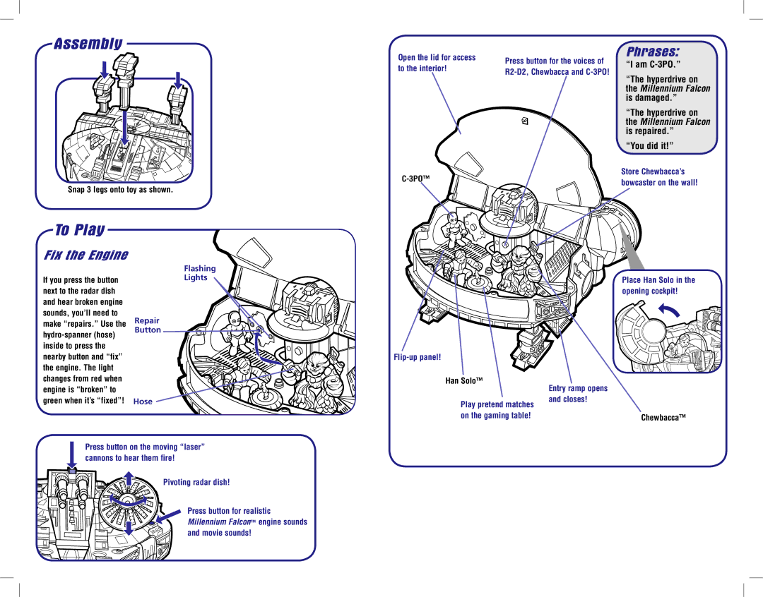 Hasbro 87776 manual Assembly, To Play 