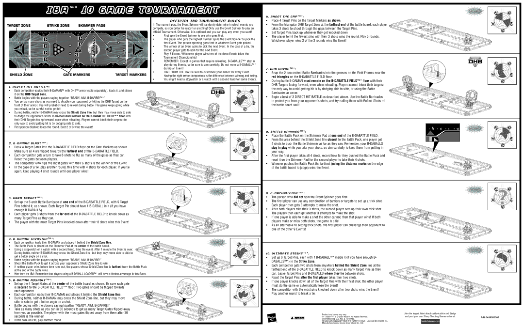 Hasbro 98062 manual Shoot the GAP, DHB Havoc, Direct HIT Battle, Daman Blast, Hard Target, Daman Invasion, Battle Hammer 