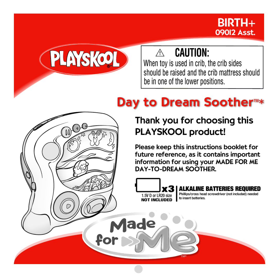 Hasbro BIRTH+ manual Day to Dream Soother 