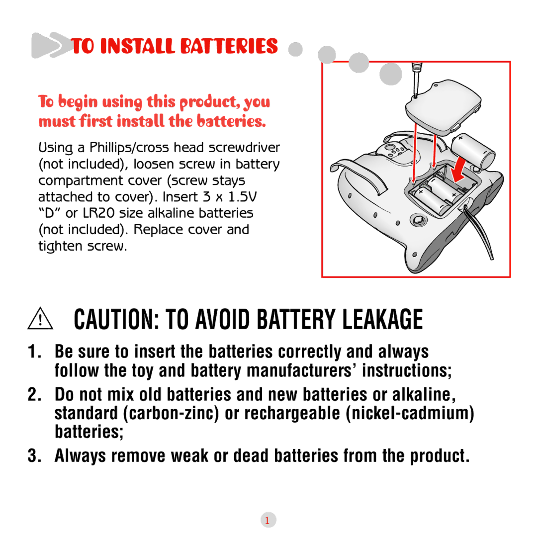 Hasbro BIRTH+ manual To Install Batteries 