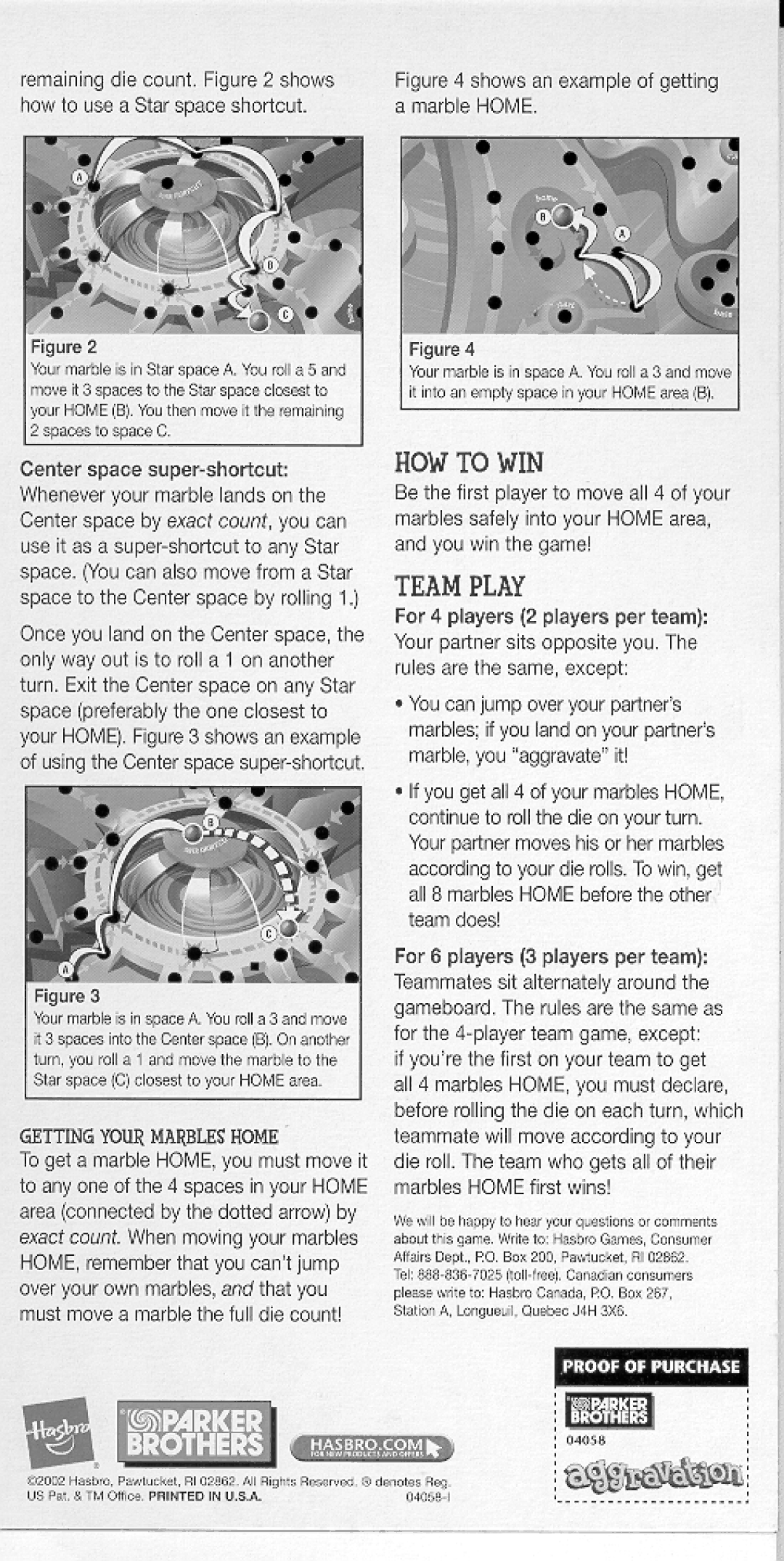 Hasbro Classic Marble Race Game manual 