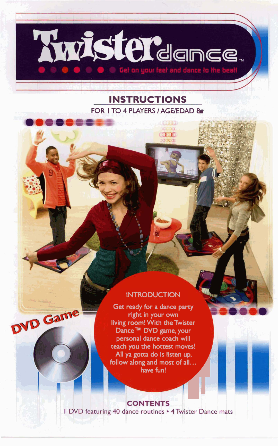 Hasbro DVD Game manual Instructions, For I to 4 Players 1AGEIEDAD Introduction 