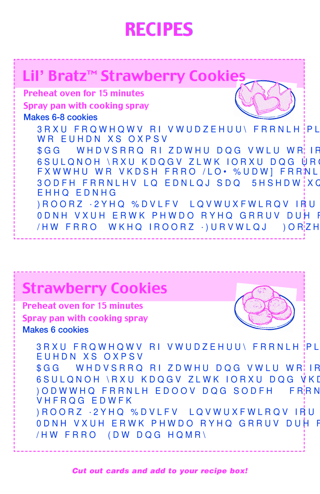 Hasbro Easy Bake Lil Bratz manual Lil’ Bratz Strawberry Cookies 