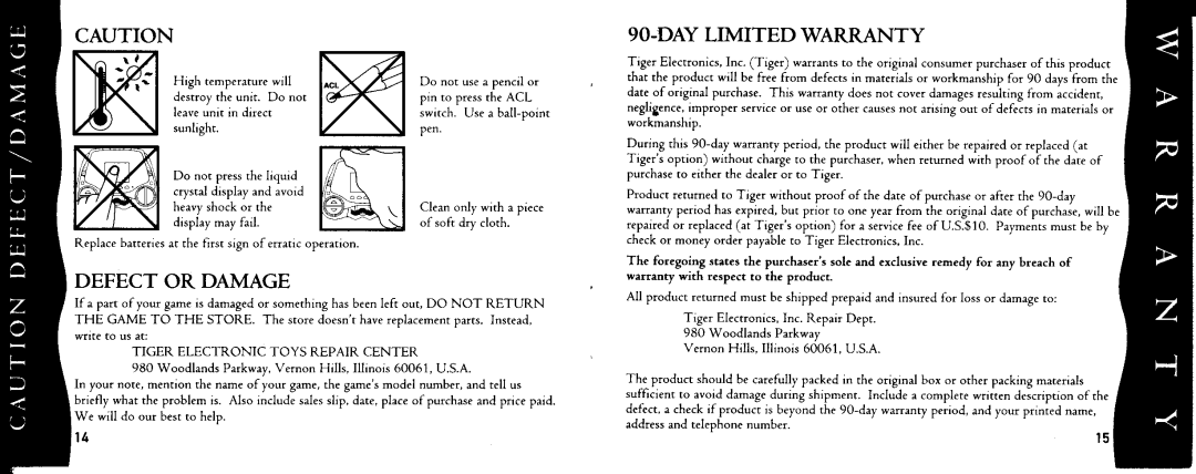 Hasbro Electronic LCD Game manual 