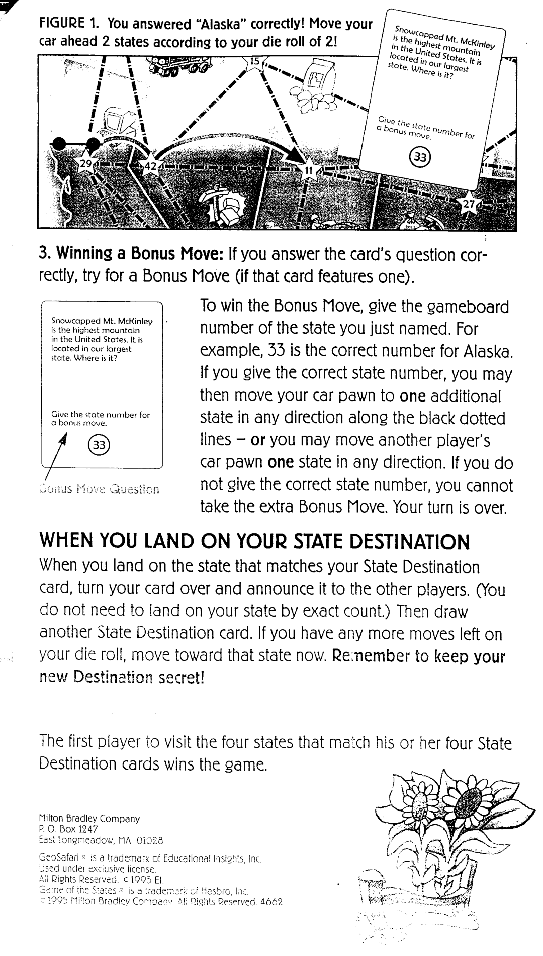 Hasbro Geo Safari Game of the States manual 