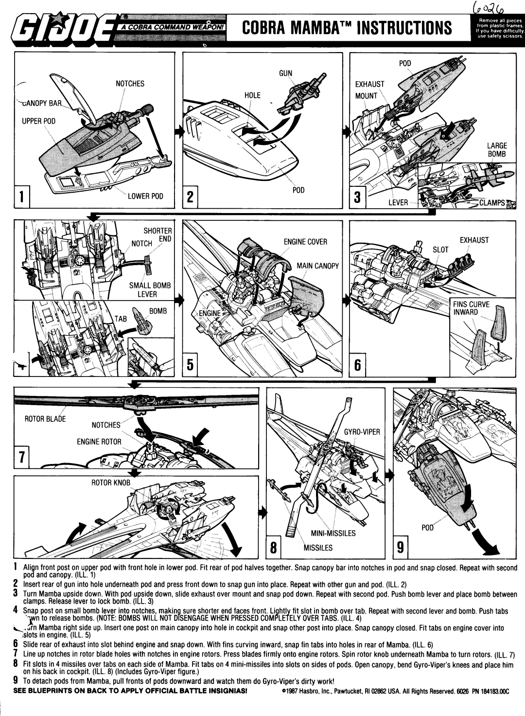 Hasbro GIJoe Cobra Mamba manual 